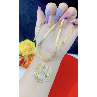 dây chuyền mì mặt hoa xoáy dát vàng 18 cao cấp mẫu mới về
