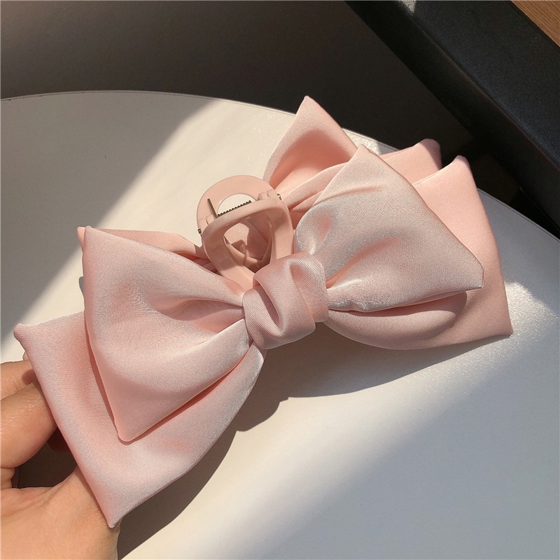 Kẹp Tóc Nơ Satin Màu Sắc Ngọt Ngào Thanh Lịch Cho Nữ