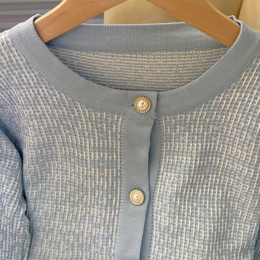 Áo Khoác Cardigan Dệt Kim Mỏng Tay Dài Dáng Ôm Phong Cách Hàn Quốc Thời Trang Cho Nữ