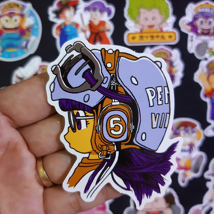 Bộ Sticker dán cao cấp chủ đề ARALE - CÔ BÉ ROBOT - Dùng dán Xe, dán mũ bảo hiểm, dán Laptop...