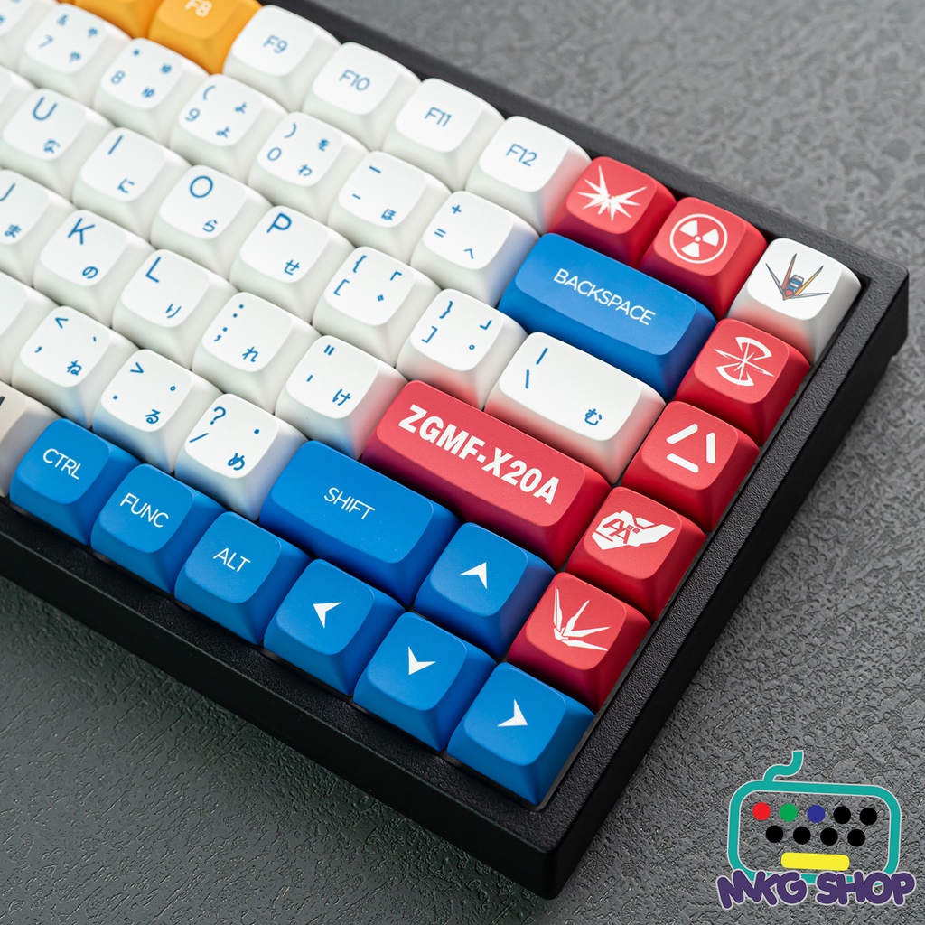 Keycap XDA Gundam, nhựa PBT in nhiệt dyesub, 140 nút bàn phím cơ, màu cực đẹp