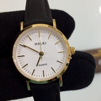Đồng hồ Halei nữ dây da mặt tròn chống nước + tặng pin dự phòng | BigBuy360 - bigbuy360.vn