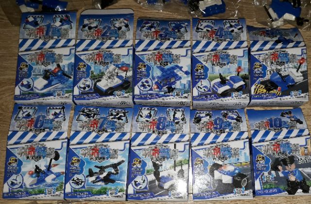 Sét LegoCity 10 hộp lắp ráp 52006 phương tiện giao thông cảnhSát có nhiều chi tiết bằng nhựa ABS trọn bộ