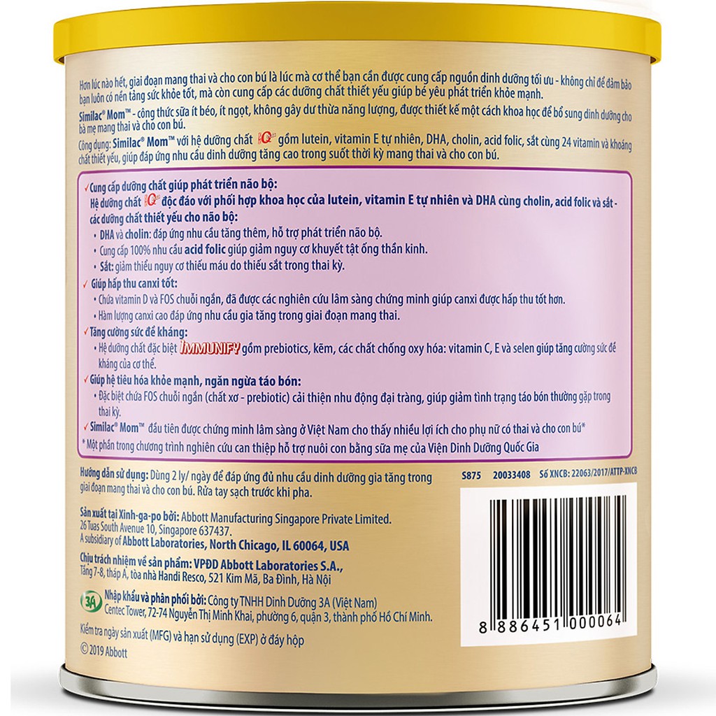 Sữa Bột Similac Mom IQ Hương Sữa Chua Dâu - 400g