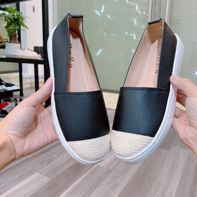 [Kèm ảnh thật] BÁN SỈ GIÀY NỮ I GIÀY SLIP ON DA SẦN MŨI BỌC CÓI ZAZA SIÊU HOT HIT