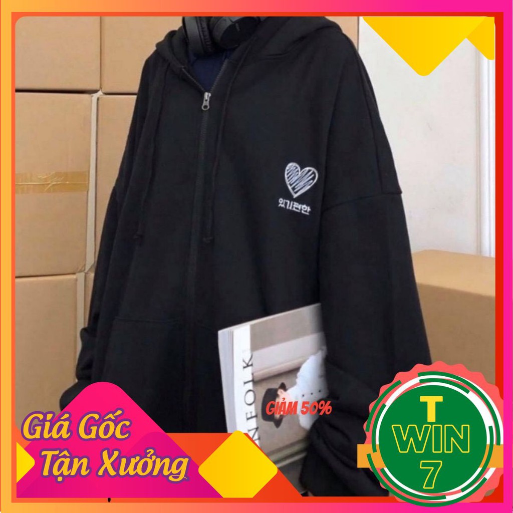 Áo Khoác nỉ Hoodie TRÁI TIM HEART Unisex chữ thêu cá tính