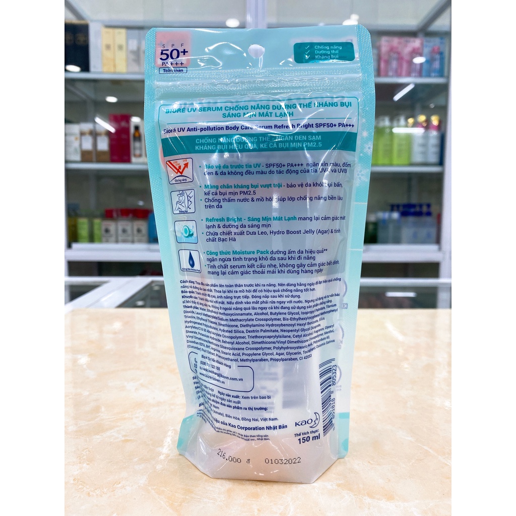 Serum Chống Nắng Kháng Bụi Trắng Sáng Biore SPF50/PA+++ 150ml