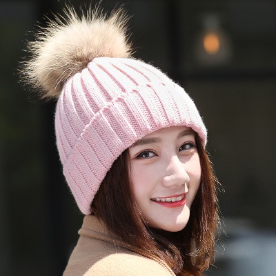 Lk LK❈Mũ Len Beanie Nữ Đính Quả Bông