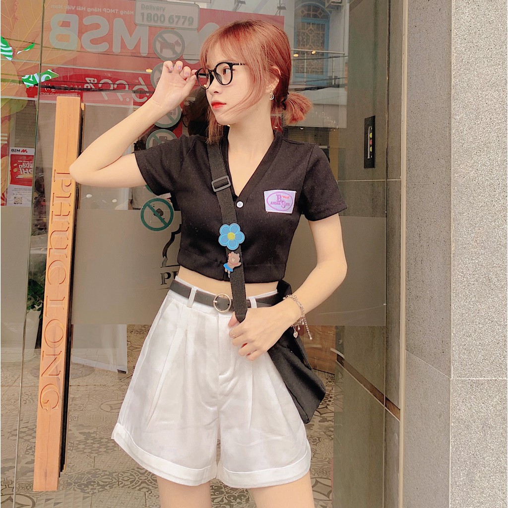 Áo croptop nữ ulzzang BANA dáng ôm (ẢNH THẬT)