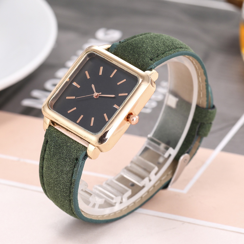 Đồng Hồ MặT Vuông Dây Đeo Giả Da ThờI Trang