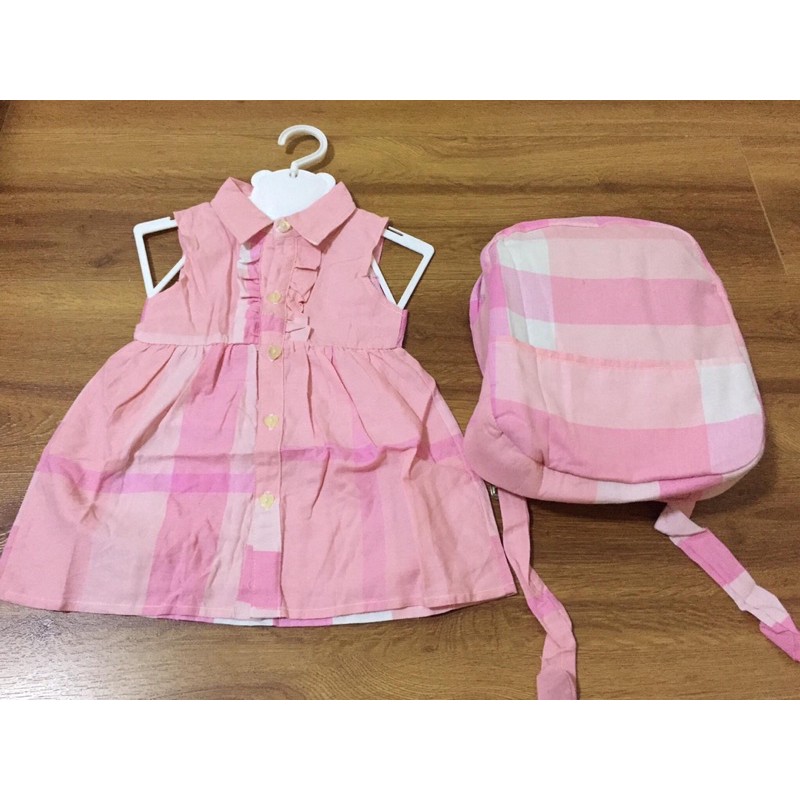 Set Đầm Kèm Ba lô Bé Gái