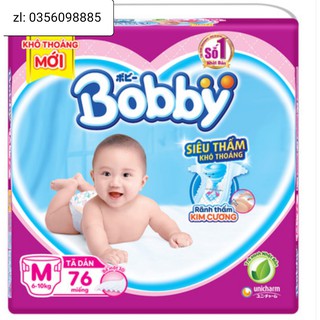 Bỉm bobby dán size m76, l68, xl62, xxl56