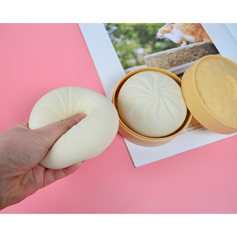 Đồ chơi nắn bóp squishy giảm căng thẳng hình bánh bao dễ thương cho bé