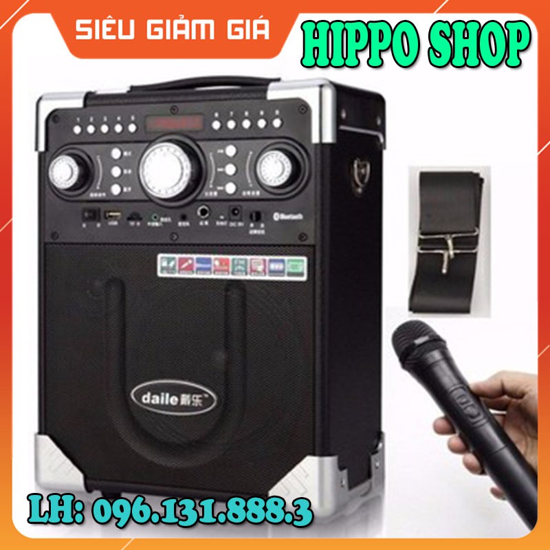 (HOT) New Loa Bluetooth Karaoke Daile S8 Xách Tay (Tặng Kèm Micro Không Dây)