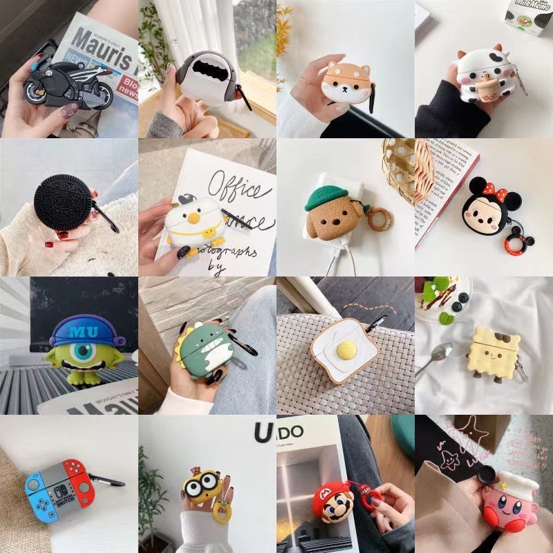 Vỏ Bọc Hộp Sạc Tai Nghe Baseus W3 Mềm In Hình Chú Chó Hoạt Hình Dễ Thương Hiệu Quả No.1