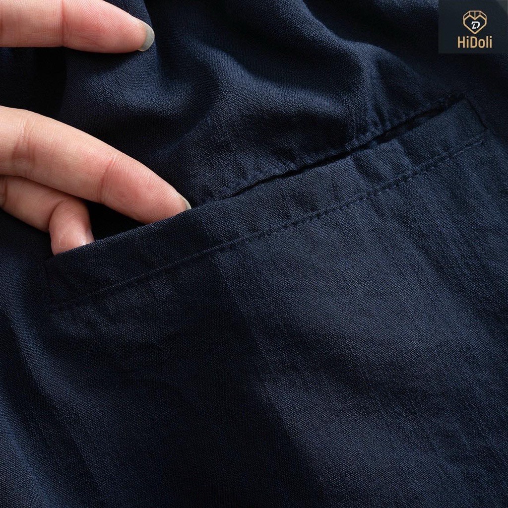 Quần dài nam, quần đũi thể thao nam chất liệu đũi thái cao cấp cạp cúc có túi sau