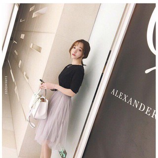 Đầm xoè phối lưới