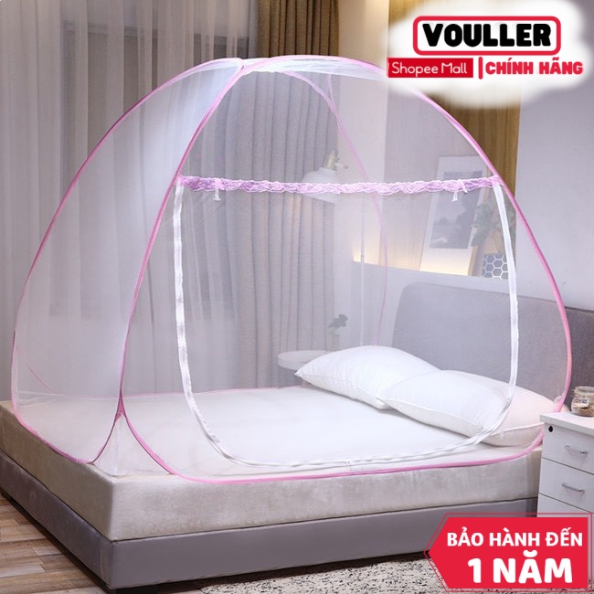 Mùng Ngủ Chụp Vouller Thông Minh 1M8X2M, Màn Chụp Tự Bung, Mùng Xếp Gấp Gọn Tiện Lợi.