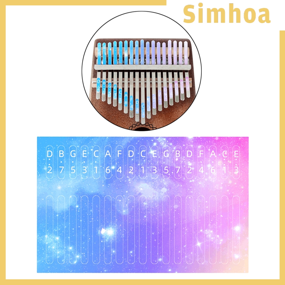 Bộ sticker dán nốt nhạc cho đàn Kalimba 17 phím