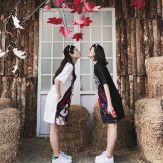 Đầm suông in họa tiết
