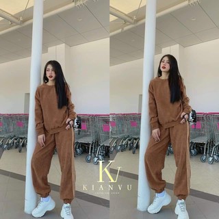 SET BỘ nhung tăm thêu chữ D.A.S  Phom rộng siêu hot