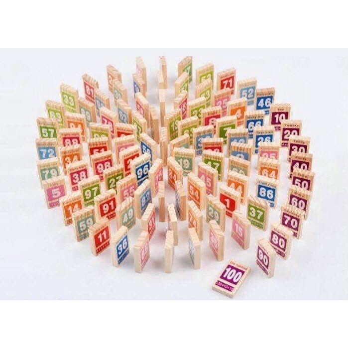 Bộ trò chơi Domino 100 số học toán và tiếng anh dành cho bé yêu