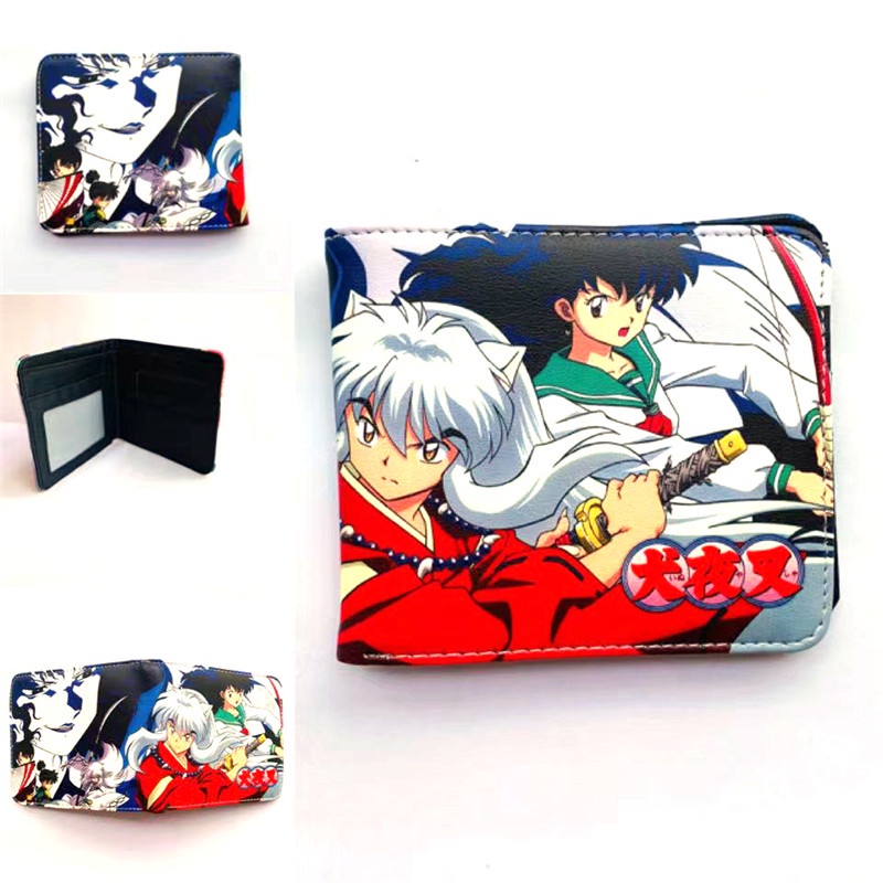 Ví Da PU Ngắn In Hình Inuyasha Sesshoumaru Higurashi Kagome Trẻ Trung Có Ngăn Đựng Thẻ Thời Trang Cho Nam Và Nữ Giá Đỡ
