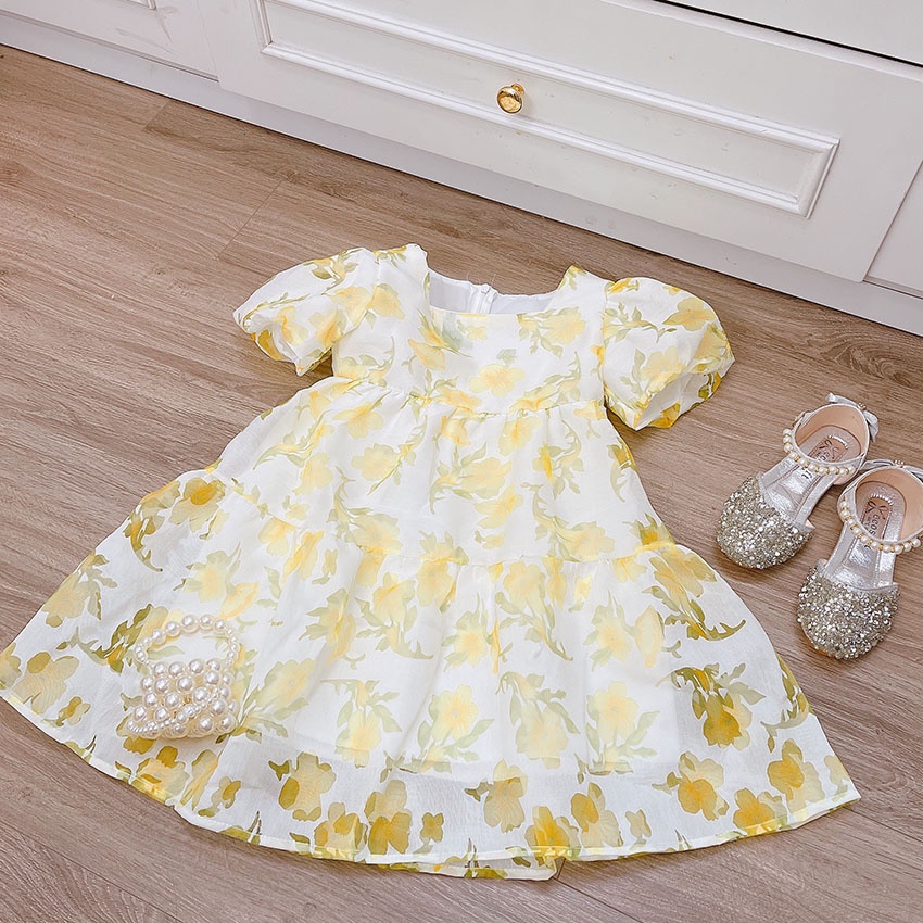 VÁY CHO BÉ GÁI VẢI TƠ ÉP CÓ LÓT TRONG, ĐÍNH NỢ PHÍA SAU CỰC XỊN HÀNG BÁN SHOP SIZE  9-21KG [V40]