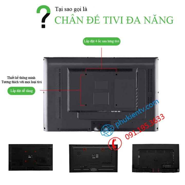 [Rẻ nhất Việt Nam] Chân đế tivi đa năng 24 - 40 inch - Chân Tivi để bàn lắp đặt mọi loại tivi