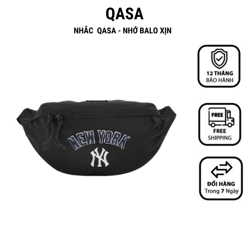 Túi bao tử đeo chéo New Era X MLB New York thời trang nam nữ màu đen unisex chống nước QASA