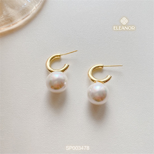 Bông tai nữ nụ chuôi bạc 925 Eleanor Accessories hạt ngọc trai nhân tạo phụ kiện trang sức nữ tính