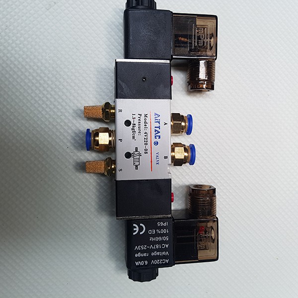 SALE VAN ĐIỆN TỪ KHÍ NÉN 5/2 2 COI ĐIỆN 4V220-08 AIRTAC SOLENOID, VAN ĐIỀU KHIỂN XI LANH KHÍ NÉN XI LANH HƠI