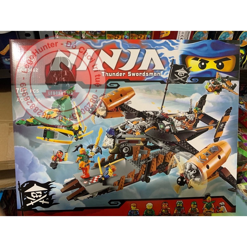 Nonlego Ninjago Bela 10462 mô hình lắp ráp Phi thuyền của nhóm hải tặc trên không