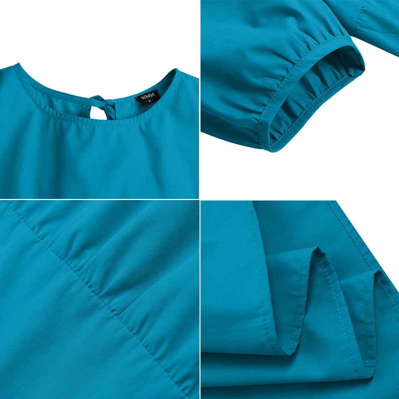 Đầm dáng dài rộng cổ tròn tay 3 / 4 thời trang nữ | BigBuy360 - bigbuy360.vn