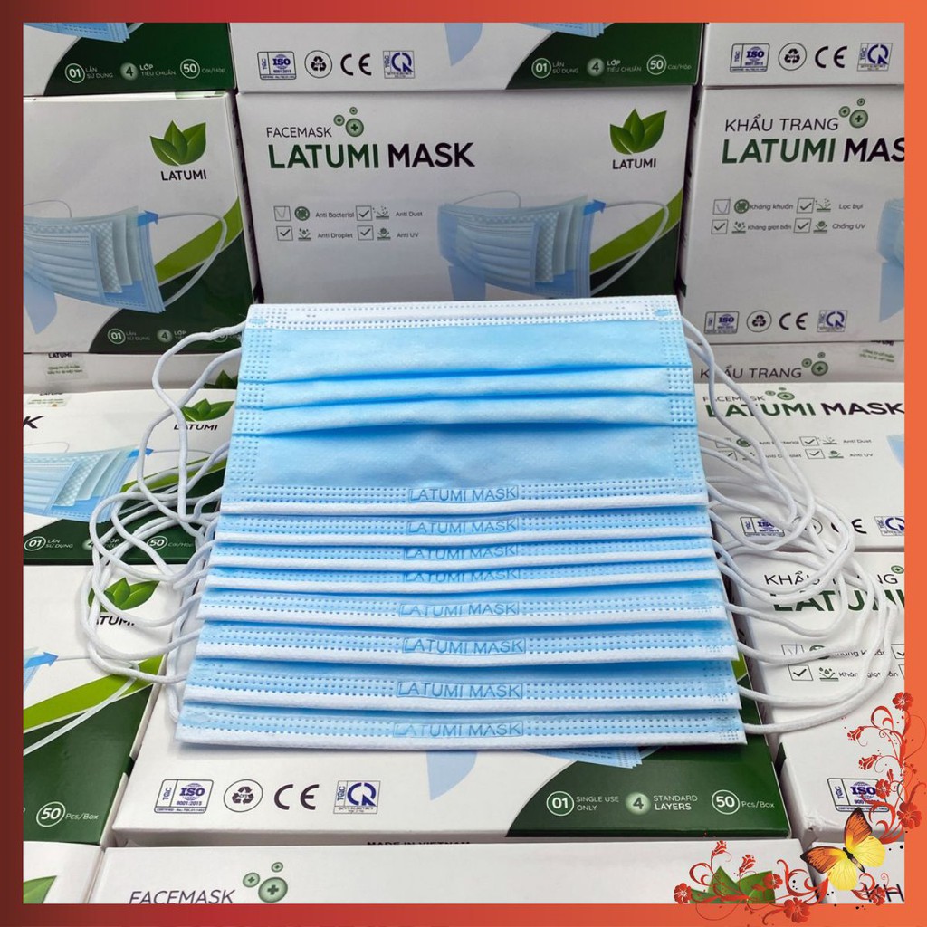 COMBO 3 HỘP Khẩu Trang Y Tế 4 Lớp Lọc Khuẩn LATUMI Cao Cấp Xuất Khẩu pikachu.shop01 H1