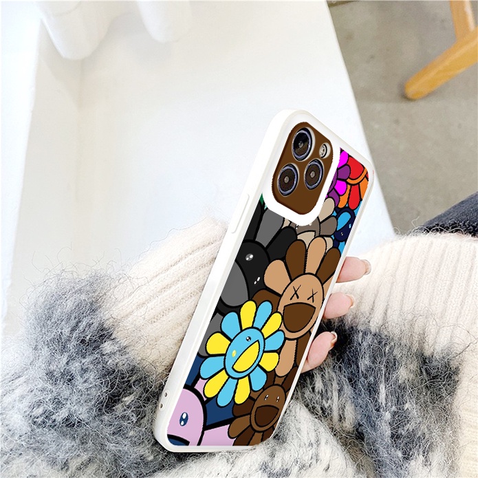 Ốp iphone - Ốp lưng iphone cạnh vuông viền camera hoa mặt cười dành cho ip 6 đến 14promax - ng118
