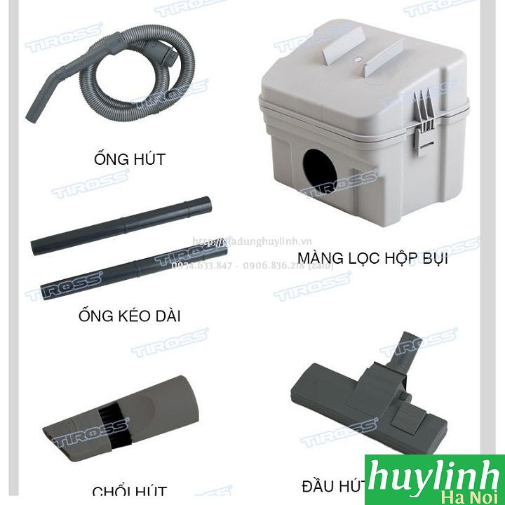 Máy hút bụi Tiross TS9304 - 1.8 lít - 1600W - Malaysia | BigBuy360 - bigbuy360.vn