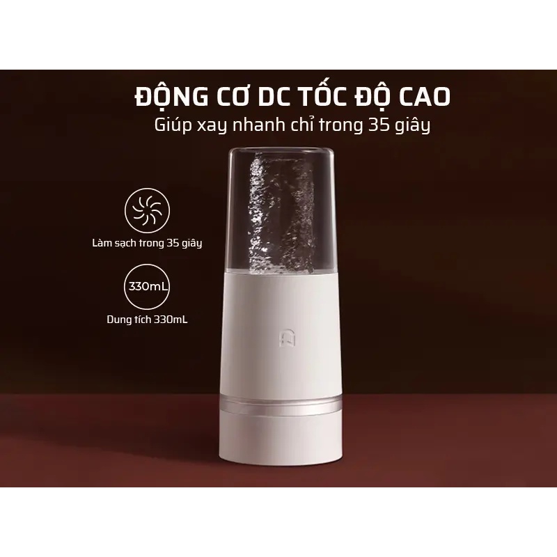 [Mã ELHA22 giảm 6% đơn 300K] Máy xay sinh tố cầm tay Xiaomi Mijia MJZZB01PL 300ML 4 lưỡi dao, khóa an toàn, sạc pin