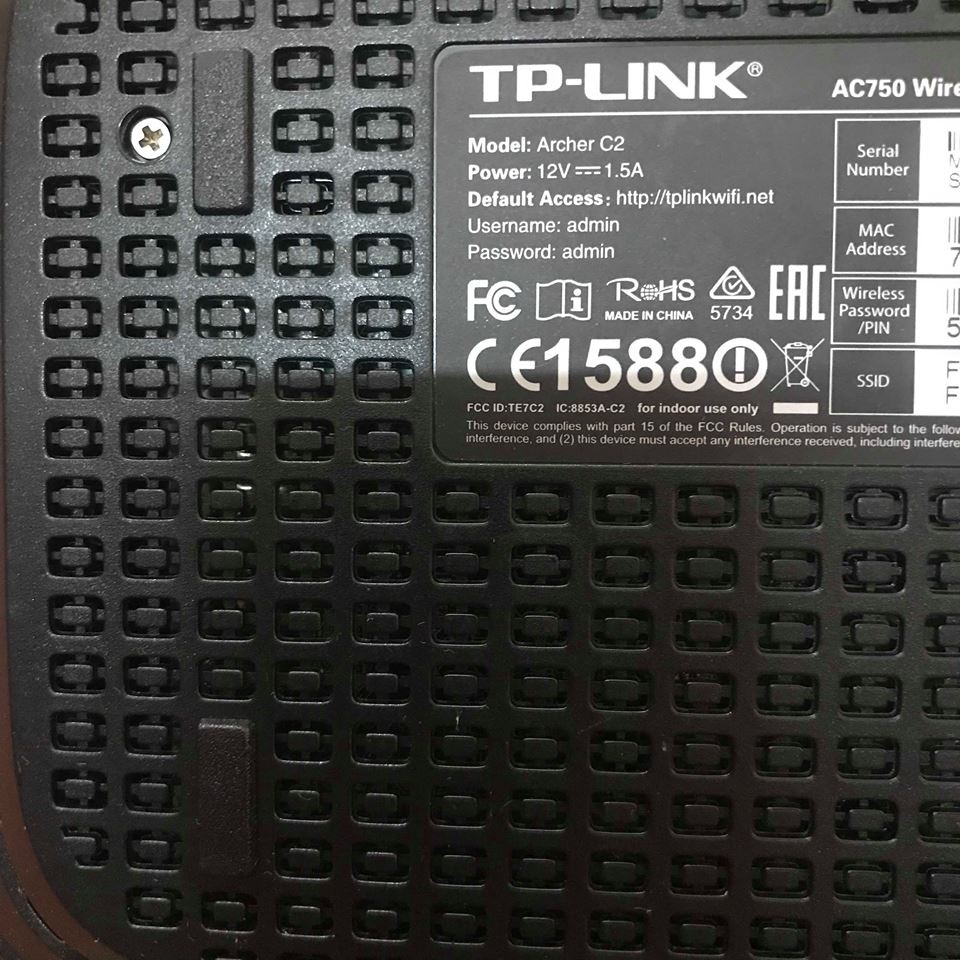 Bộ phát wifi Tplink Archer C2 gigabit dual band 750Mbps [qua sử dụng]