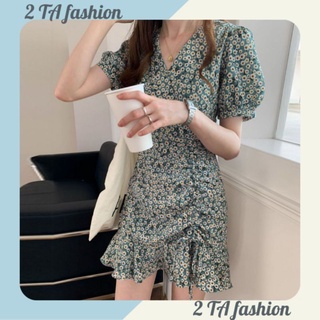  váy hoa nhí ngắn tay bigsize phong cách trẻ trung nhẹ nhàng cho nữ mùa hè 2021 