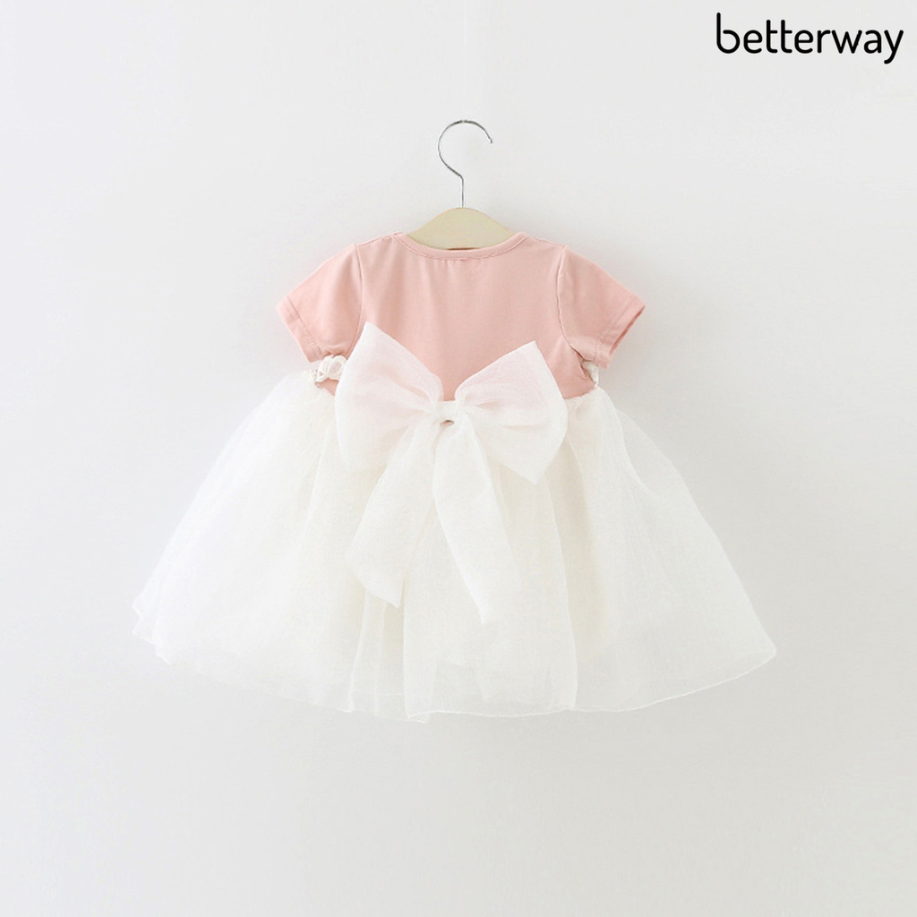 Đầm Cotton Thắt Nơ Thân Thiện Với Da Thời Trang Mùa Hè Cho Bé Gái