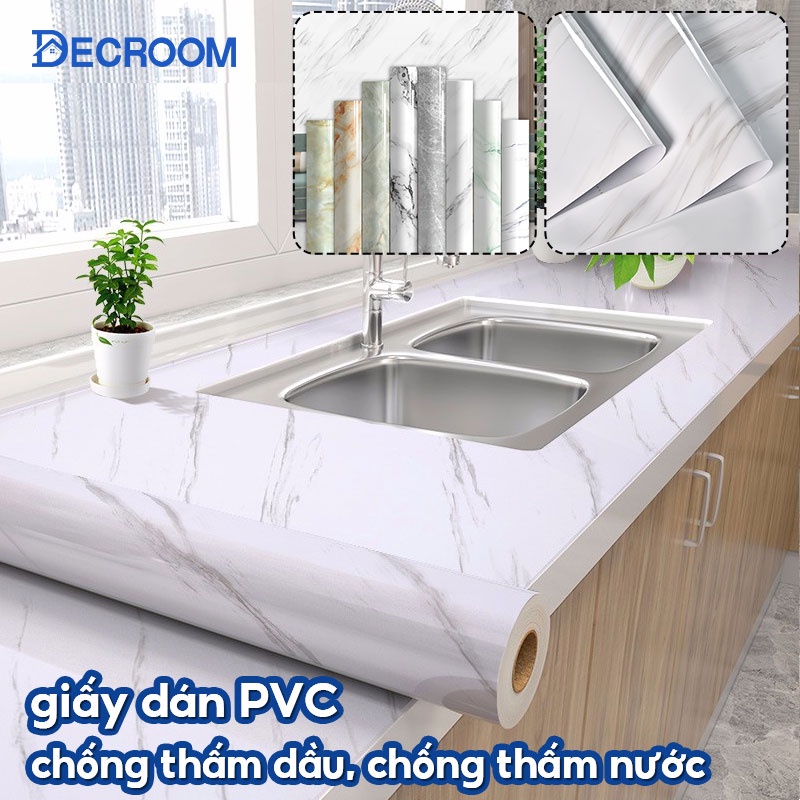 DECROOM Giấy dán tường nhà bếp nước chống dầu mỡ dễ dàng lau chùi rộng 60cm*3m/1m