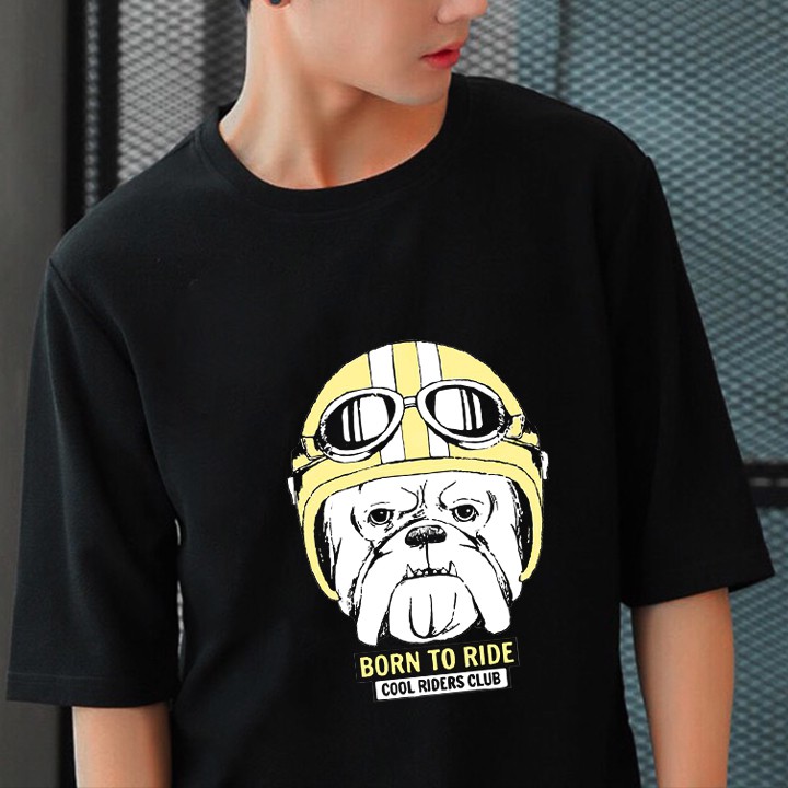 <SMLshop> ÁO THUN UNISEX DOG RIDER ĐEN | BigBuy360 - bigbuy360.vn