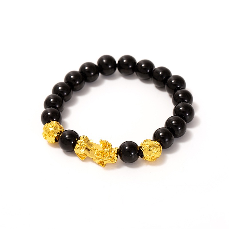 Vòng Tay Chuỗi Hạt Obsidian Thiết Kế Đơn Giản Nhiều Kiểu Dáng Chống Thấm Nước Không Phai Màu