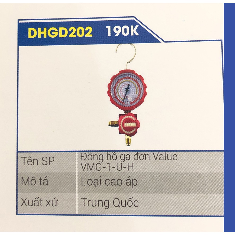 ĐỒNG HỒ GAS ĐƠN VALUE ÁP THẤP