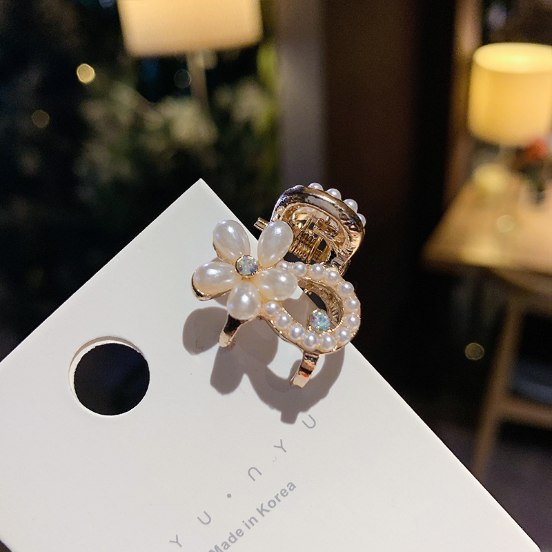 Kẹp Tóc Hình Hoa Đính Ngọc Trai Nhân Tạo Phong Cách Hàn Quốc