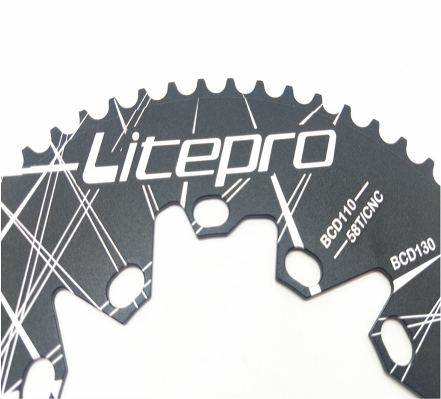 Litepro MTB Bike 110/130MM Oval Double BCD Chainring 54/56/58T Crankset Doval Driveline 5 Holes Chainwheel For Folding Bike