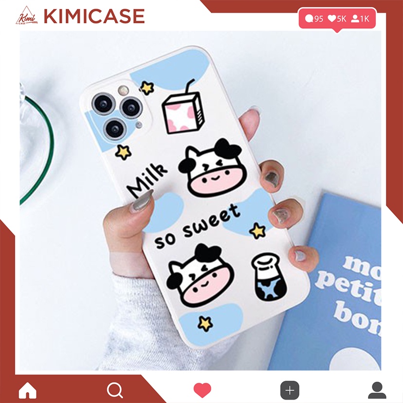 Ốp iphone cạnh vuông Bò Sữa 6/6plus/6s/6splus/7/7plus/8/8plus/x/xr/xs/xsmax/11/11pro/11promax/12mini/12/12pro/12promax
