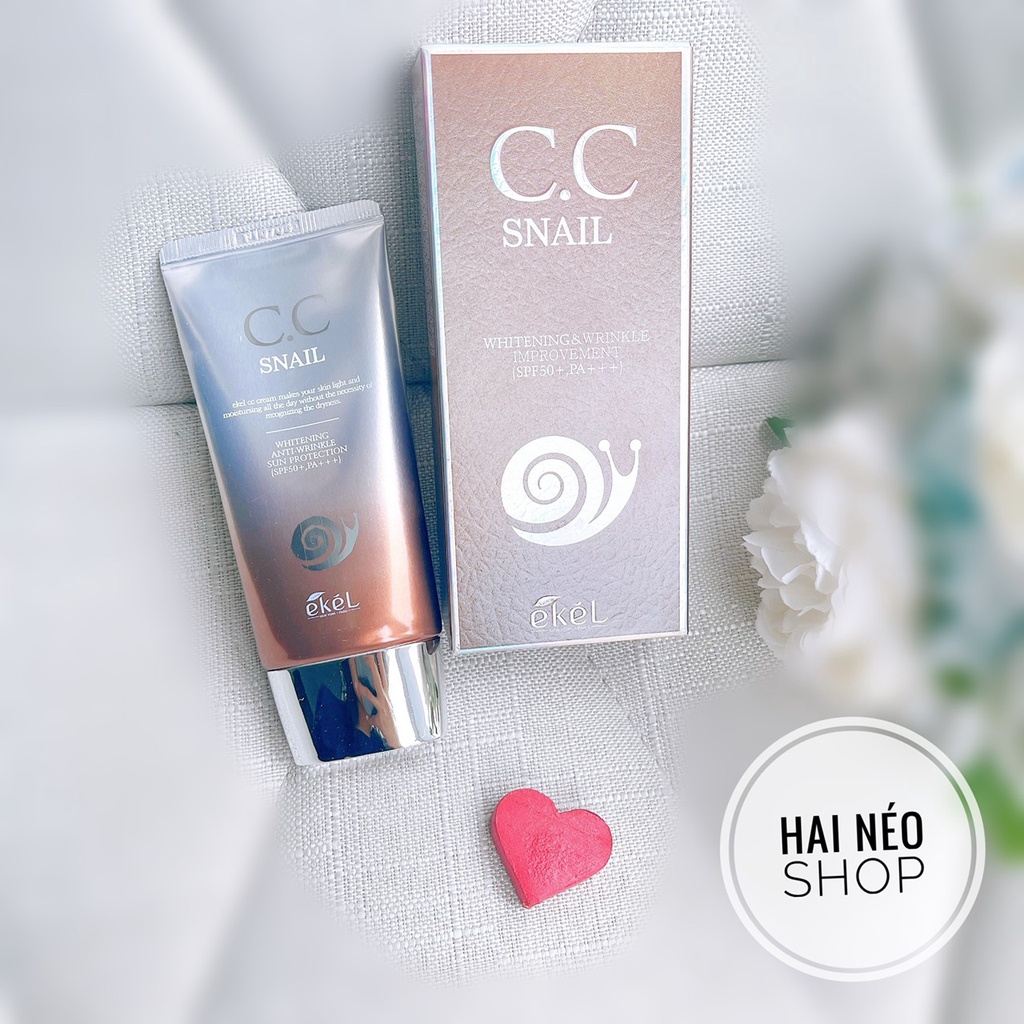 Chống nắng trang điểm nâng tone đa năng All-in-1 CC SNAIL EKEL SPF50+/PA+++ (Hàn quốc)