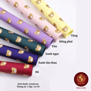 Giấy gói hoa bóng mờ hai mặt hình gấu